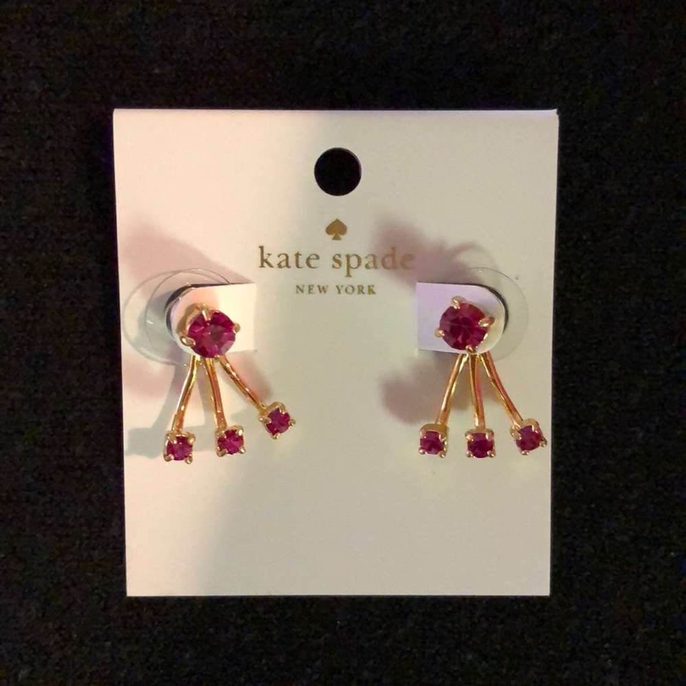 NWT Kate Spade ruby and gold color earrings